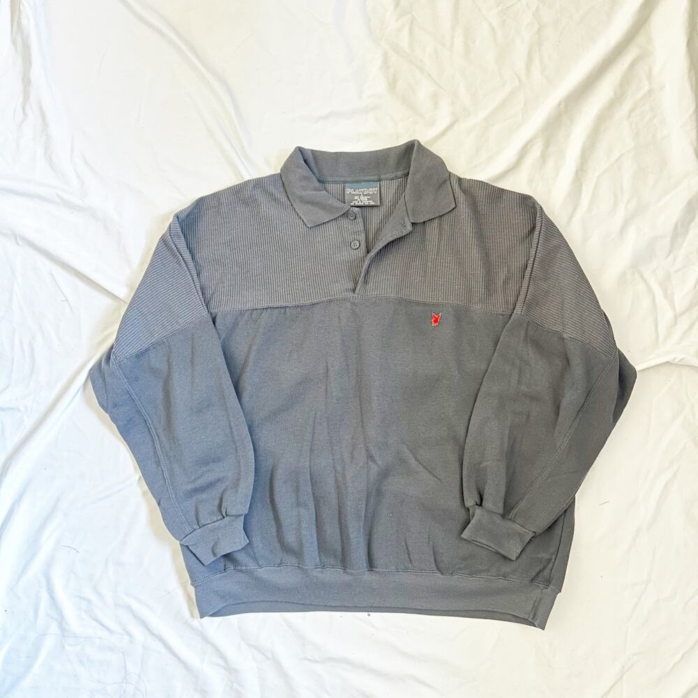 vintage playboy quater button up long sleeve